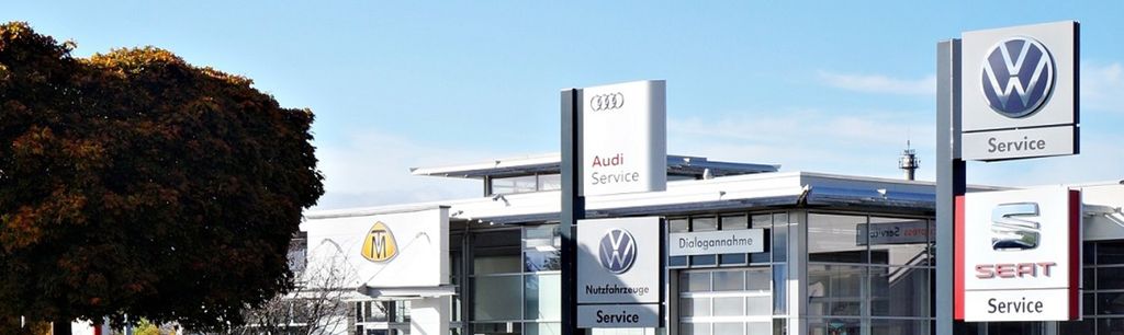 Servicelogos Träger Autohaus Hoym Audi, VW, Seat